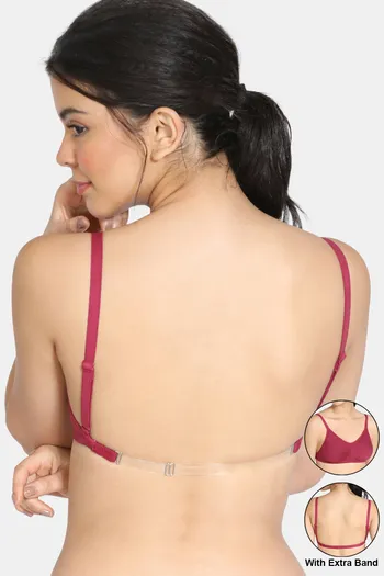 Buy Zivame Beautiful Basics Double Layered Non Wired Full Coverage Backless Bra - Beet Red